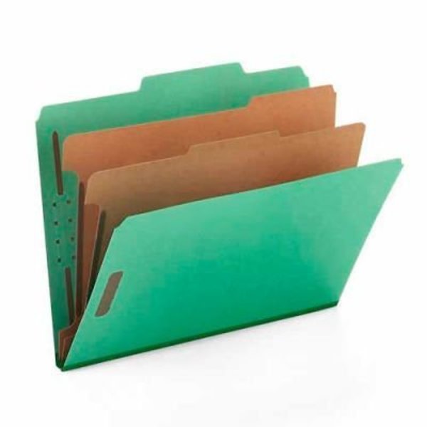 Smead Smead® Pressboard Classification Folders, Letter, Six-Section, Green, 10/Box 14033